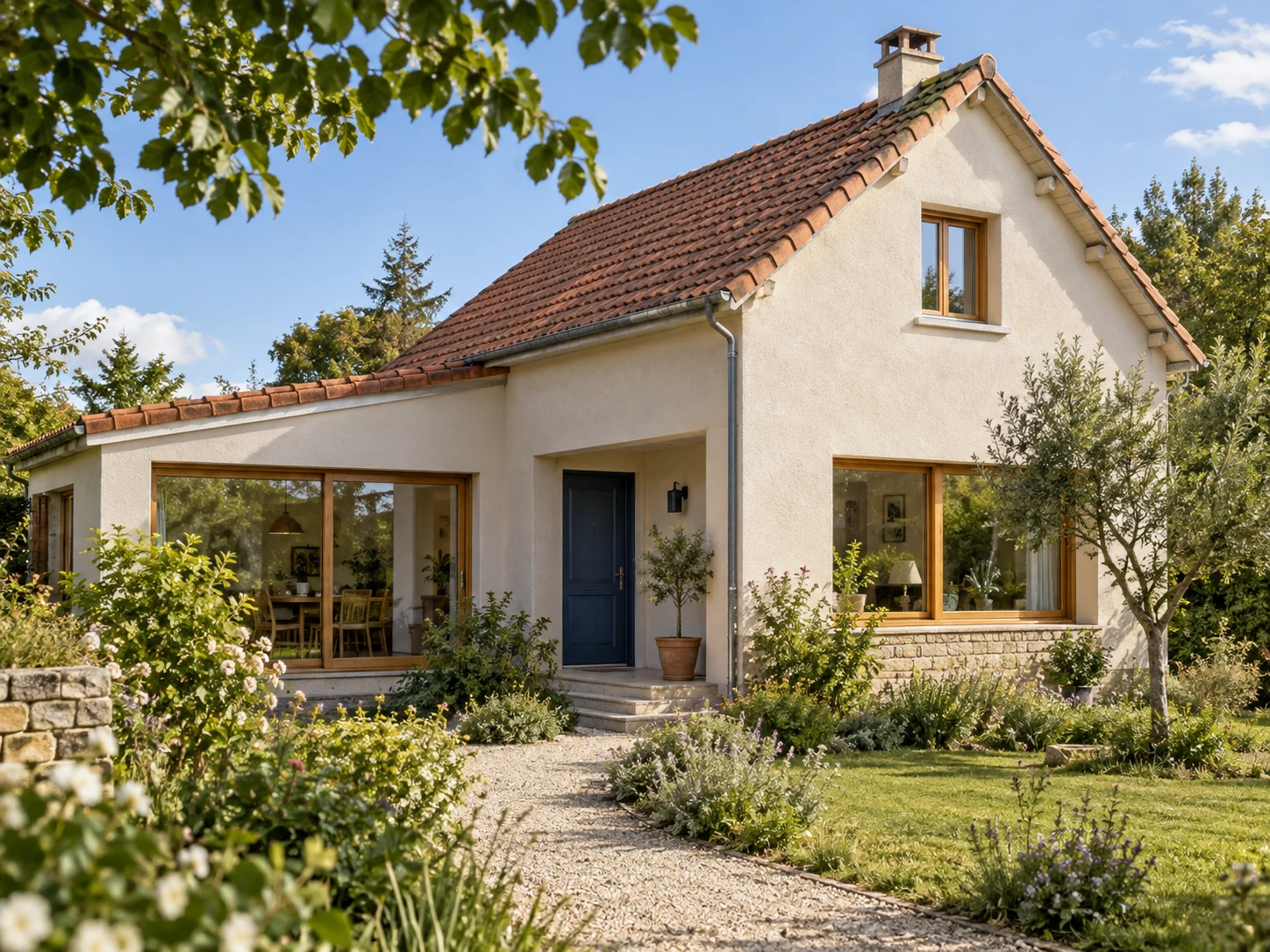 Maison lumineuse avec jardin et terrasse, visuel d’ambiance